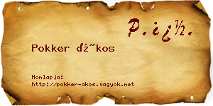 Pokker Ákos névjegykártya